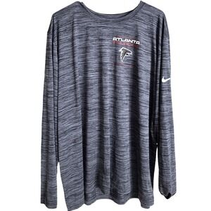 Nike Atlanta Falcons NFL Mens XXL Grey Dri-FIT Long Sleeve Space Dye Shirt